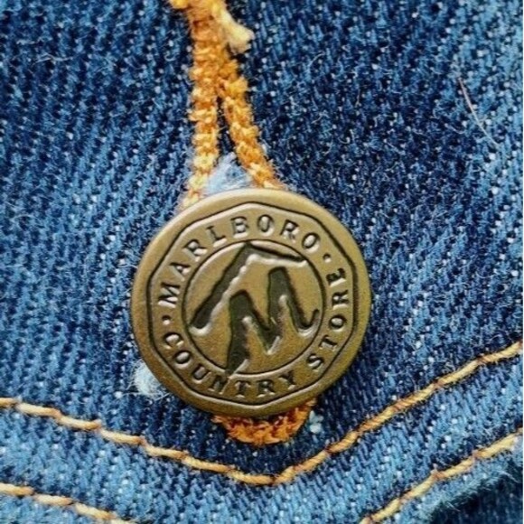 Marlboro Country Store Denim Jacket Size Large Blue Mens Vintage - Picture 9 of 11